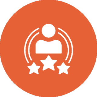 A person with three stars in the middle of them.