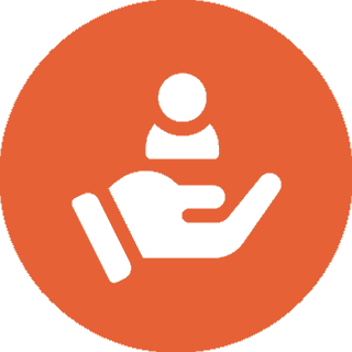 A person is sitting on the palm of their hand.